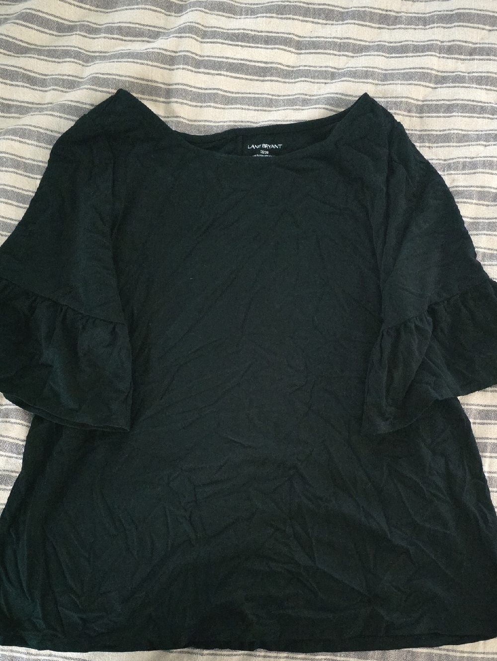 Lane Bryant Black Ruffle-Sleeve Blouse